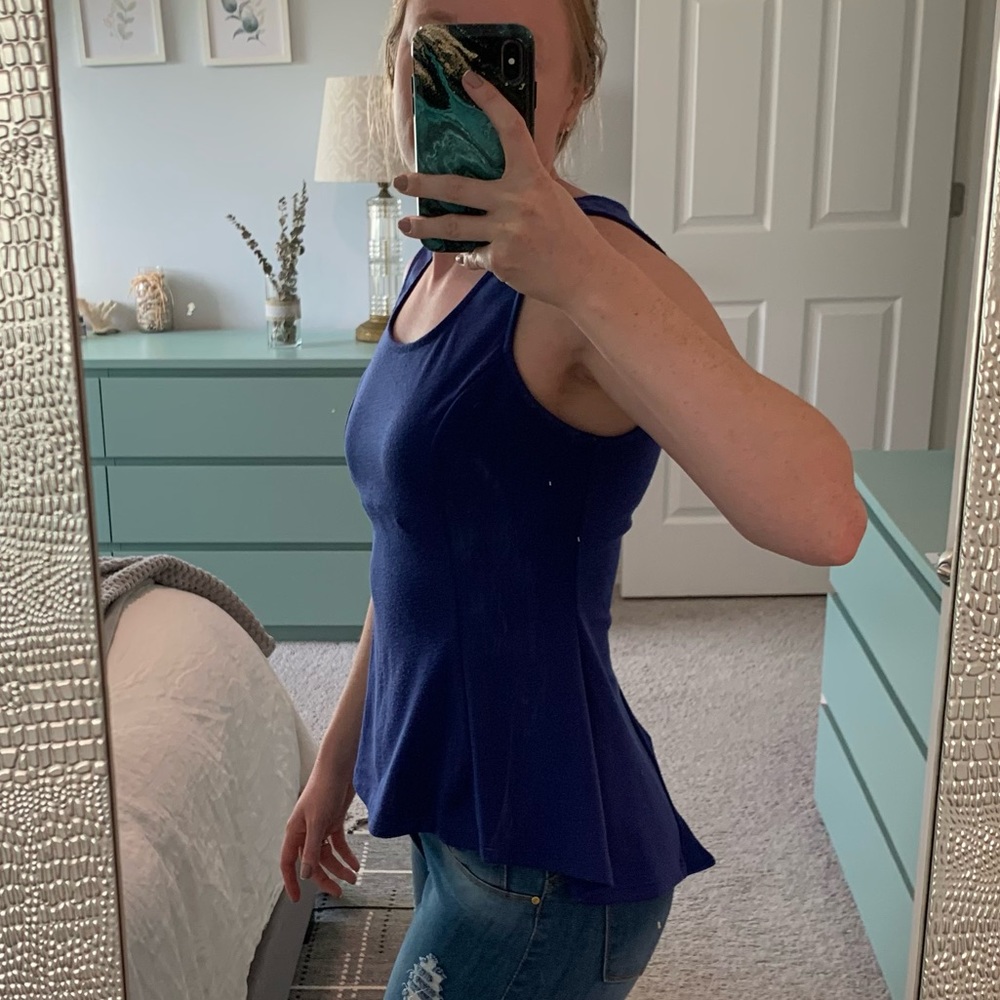 Charlotte Russe Royal blue dress tank with mesh back size small